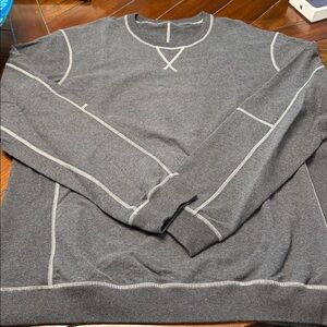 Lulu Lemon Gray Sweatshirt with White Stitching  very soft cotton
